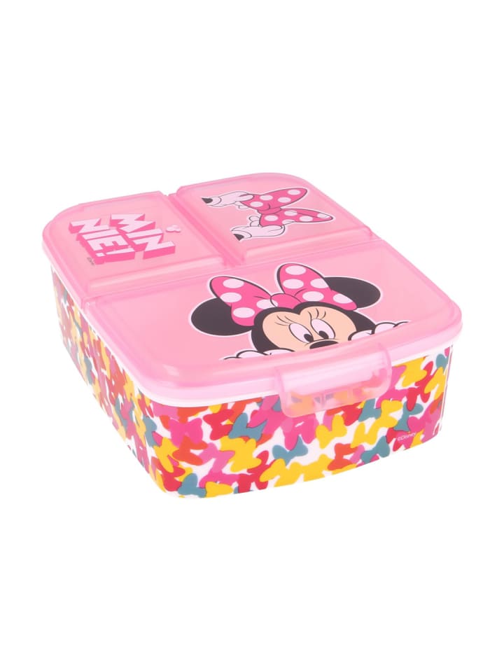 Disney Minnie Mouse Kinder Premium Brotdose Lunchbox mit 3 Fächern in Rosa günstig kaufen onesize