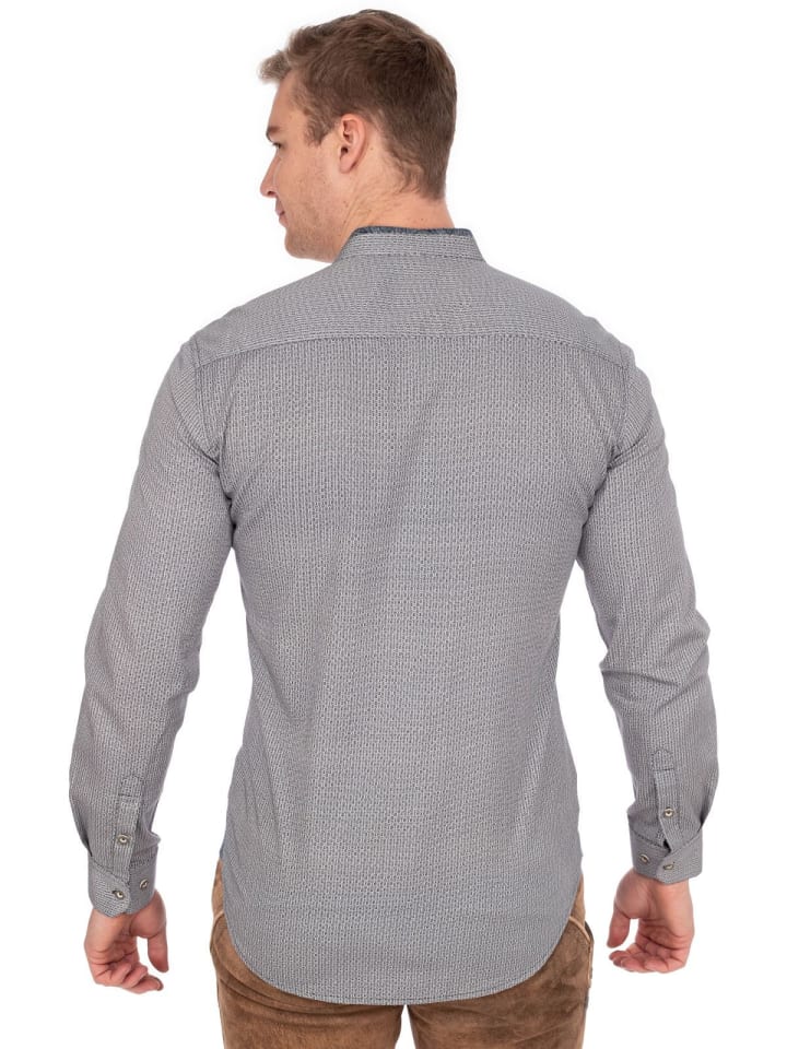 Spieth & Wensky Stehkragenhemd DORIAN in grau günstig kaufen 3XL
