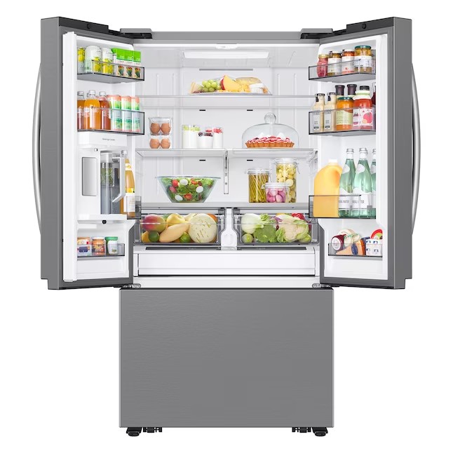 Samsung Mega Capacity 31.5-cu ft Smart French Door Refrigerator with Dual Ice Maker (Fingerprint Resistant Stainless Steel) ENERGY STAR