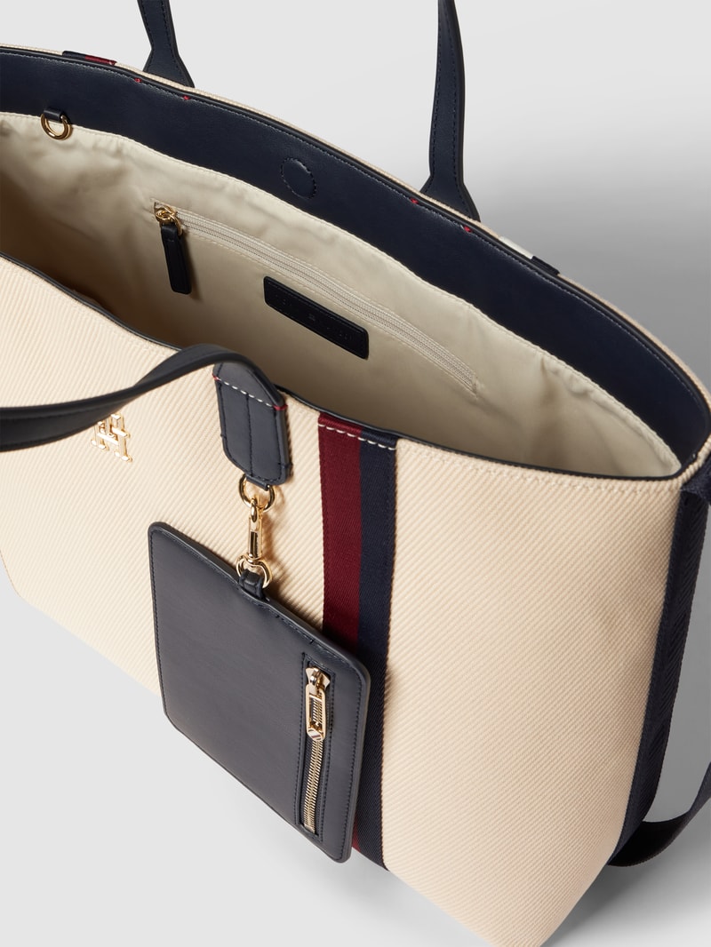 Handtasche mit Kontraststreifen Modell 'ICONIC' in sand