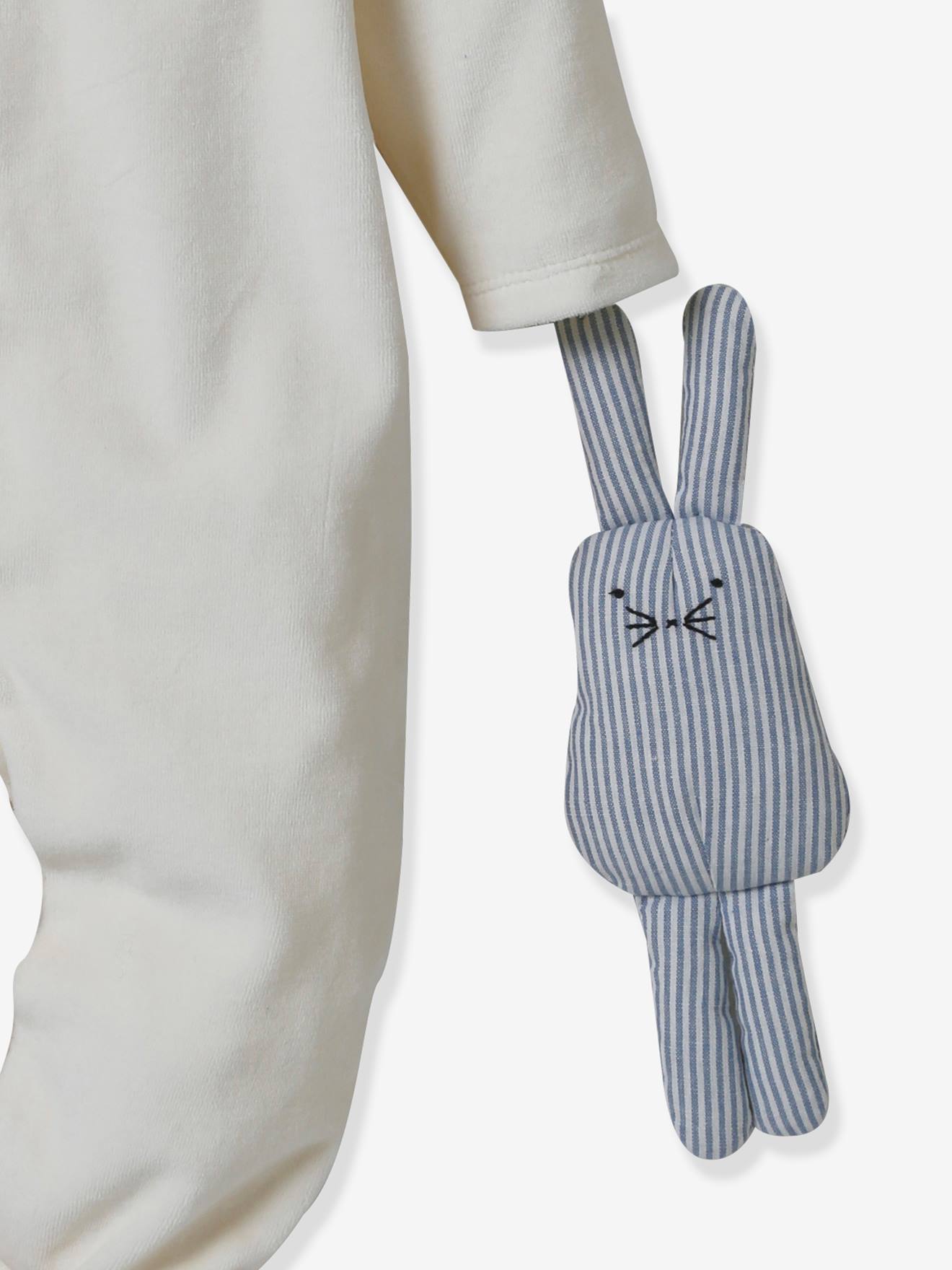 Coffret cadeau bébé : dors-bien en velours et son doudou CYRILLUS blanc