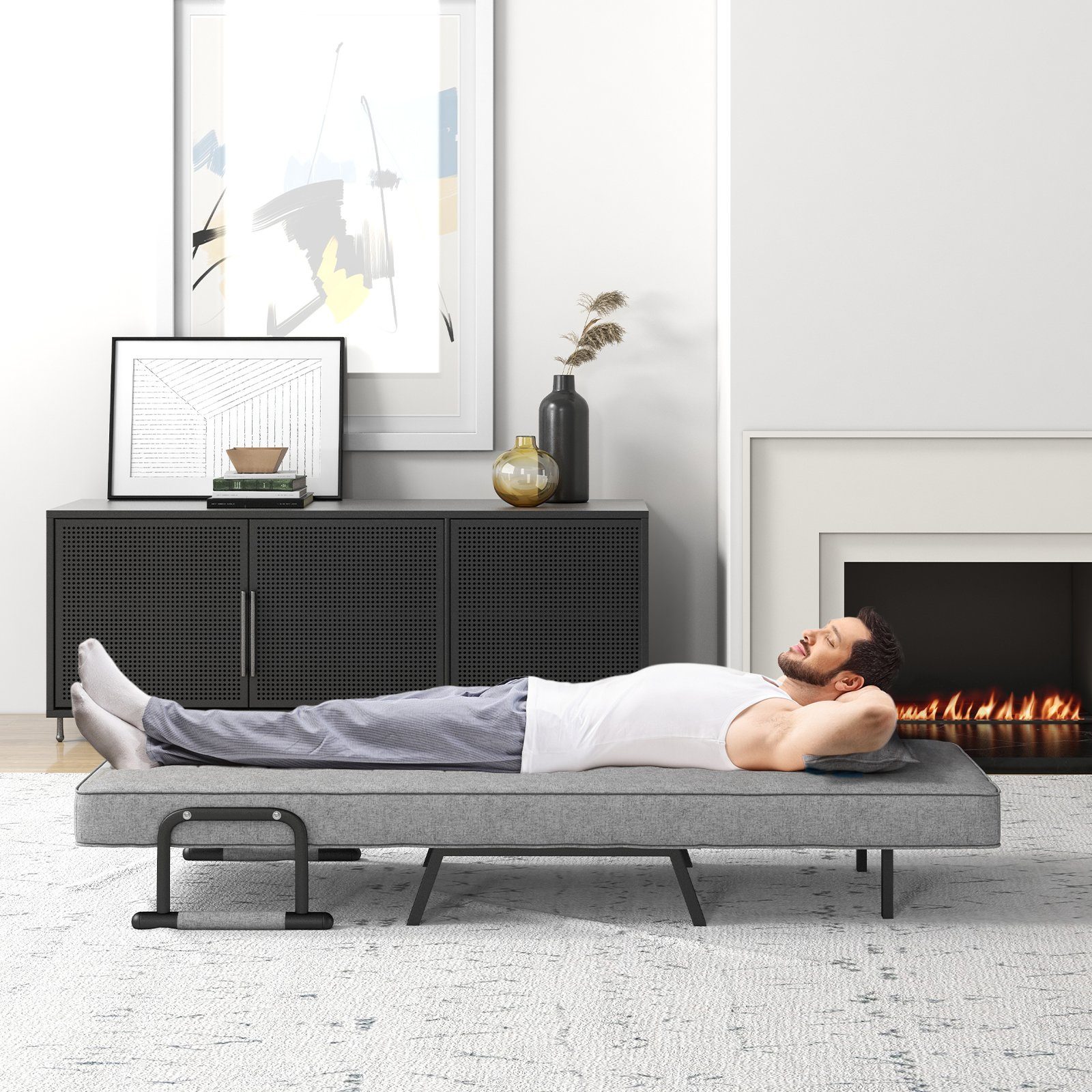 COSTWAY Schlafsofa, 4 in 1, klappbar, mit verstellbarer Rückenlehne, 150 kg
