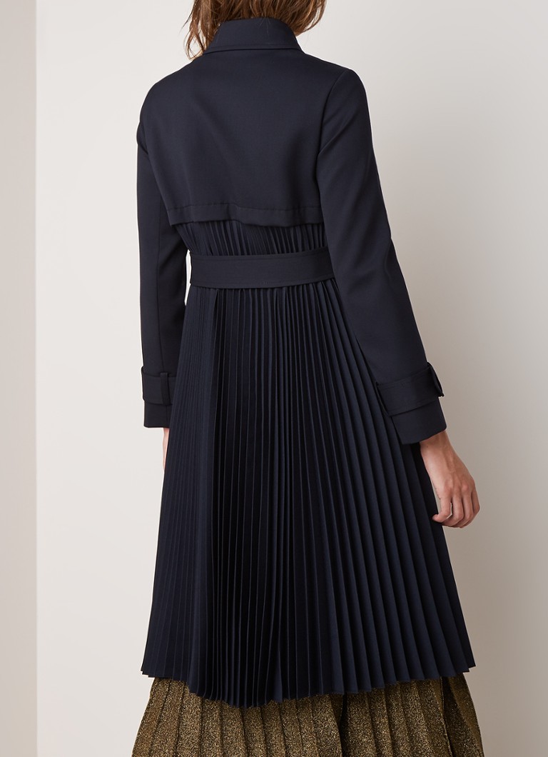 Sandro  Trenchcoat met plissé en strikceintuur