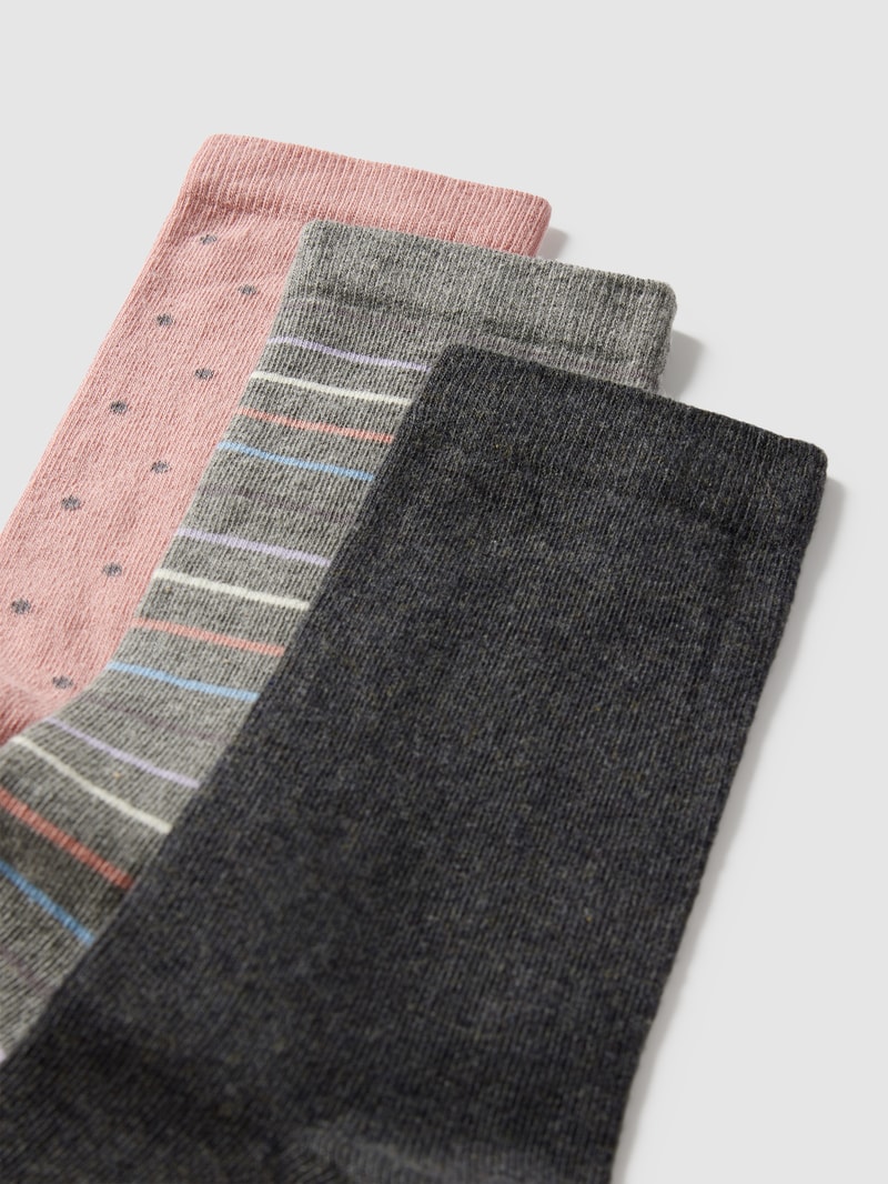Socken im unifarbenen Design im 2er-Pack in mittelgrau meliert