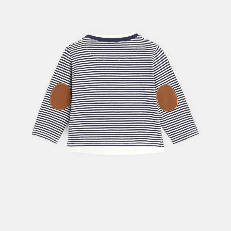T-shirt tunisien rayé bleu bébé garçon