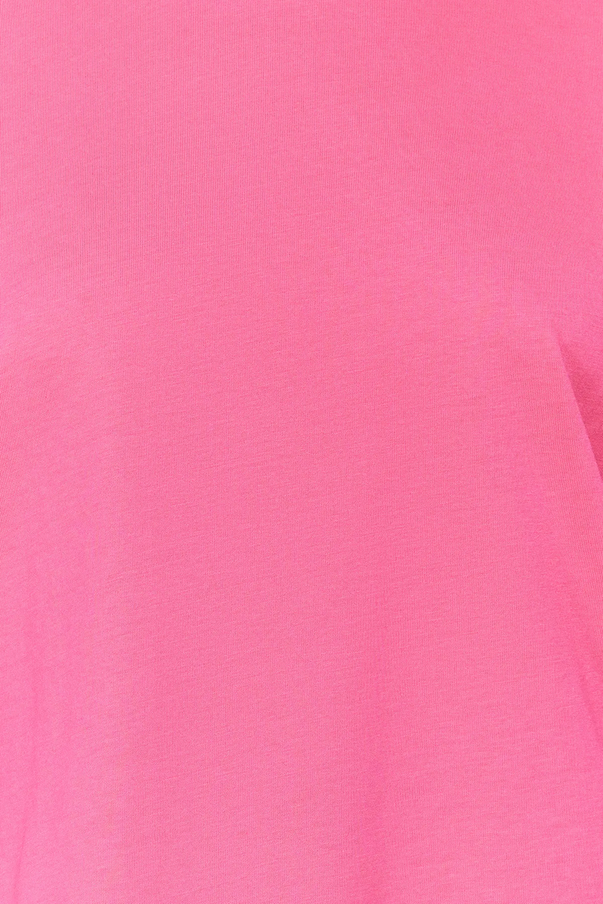 Trendyol Collection  Fuchsia, 100 % Baumwolle, Oversize/Weitform, Rundhals-Strick-T-Shirt TWOSS20TS0134