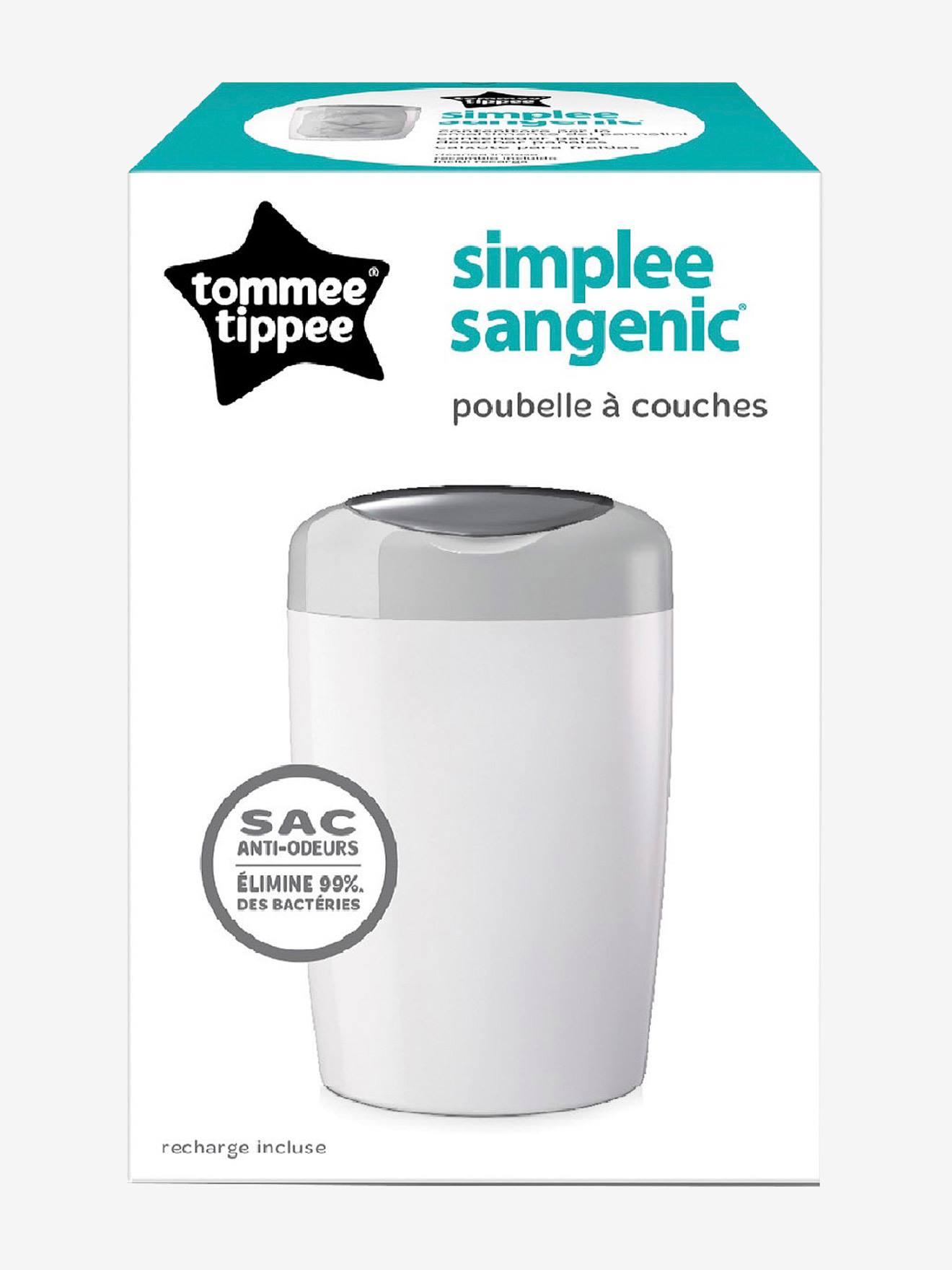 Tommee tippee Windeleimer Sangenic Simplee TOMMEE TIPPEE inkl. 1 Nachfüllkassette - weiß/grau