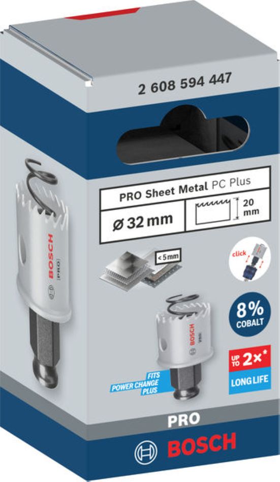 Carotă pentru tablă Bosch Blue Accessories 2608594447 PRO PC Plus, 32 mm