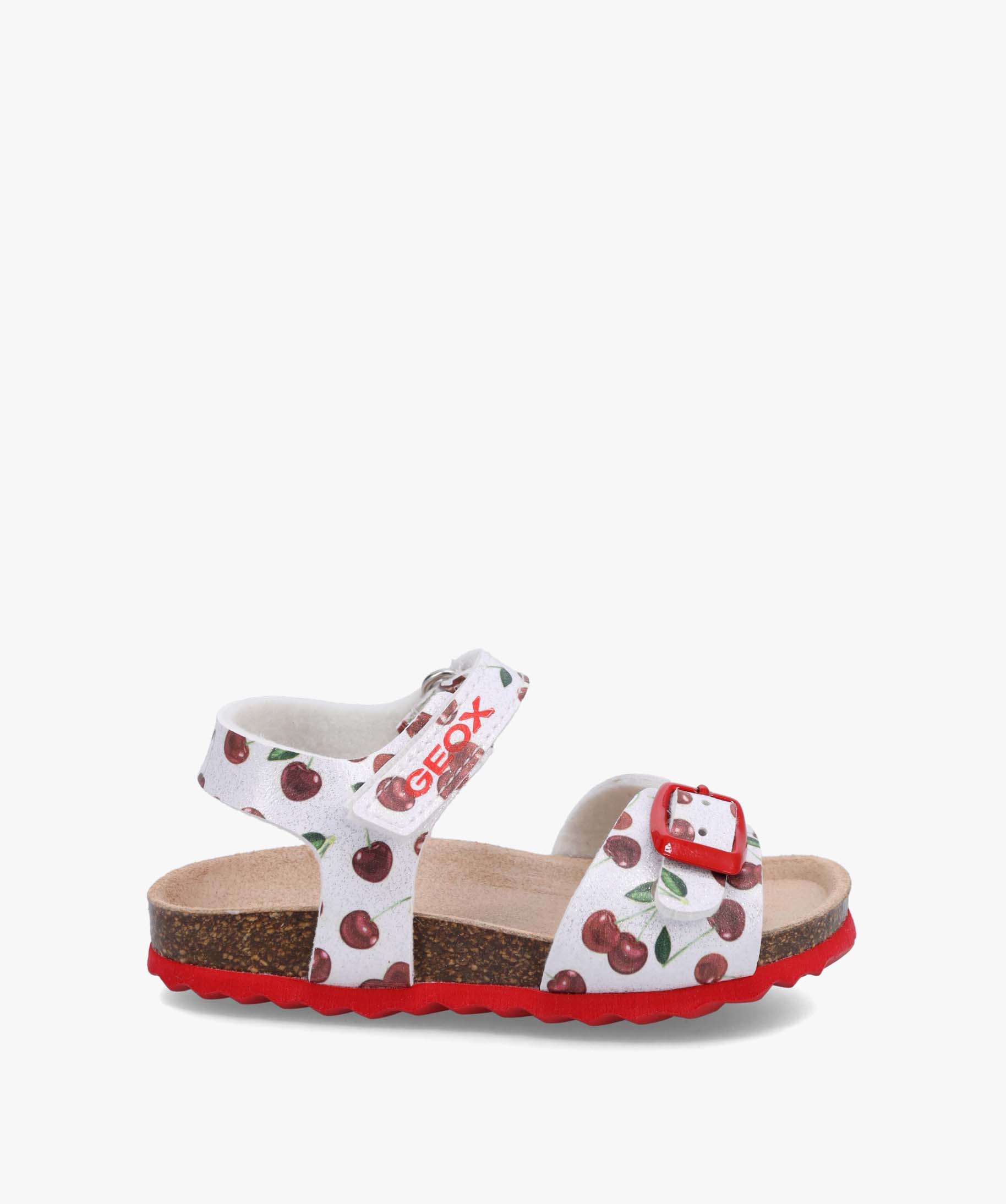 Sandales bébé fille à scratchs imprimées cerises - Geox blanc | GEMO
