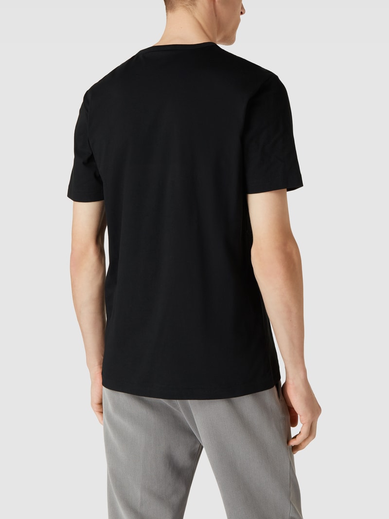 T-Shirt mit Label-Print Modell 'Tee Curved' in schwarz