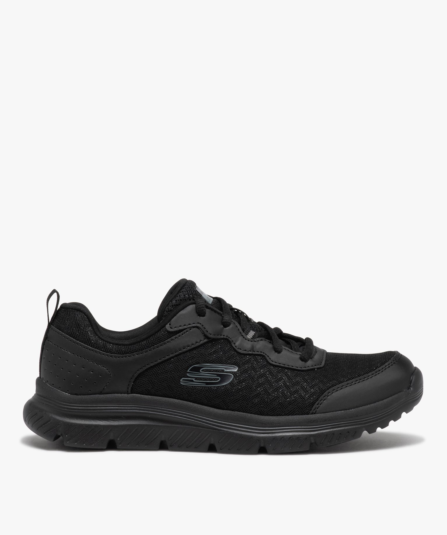 Baskets femme unies style running en mesh brillant - Skechers noir | GEMO