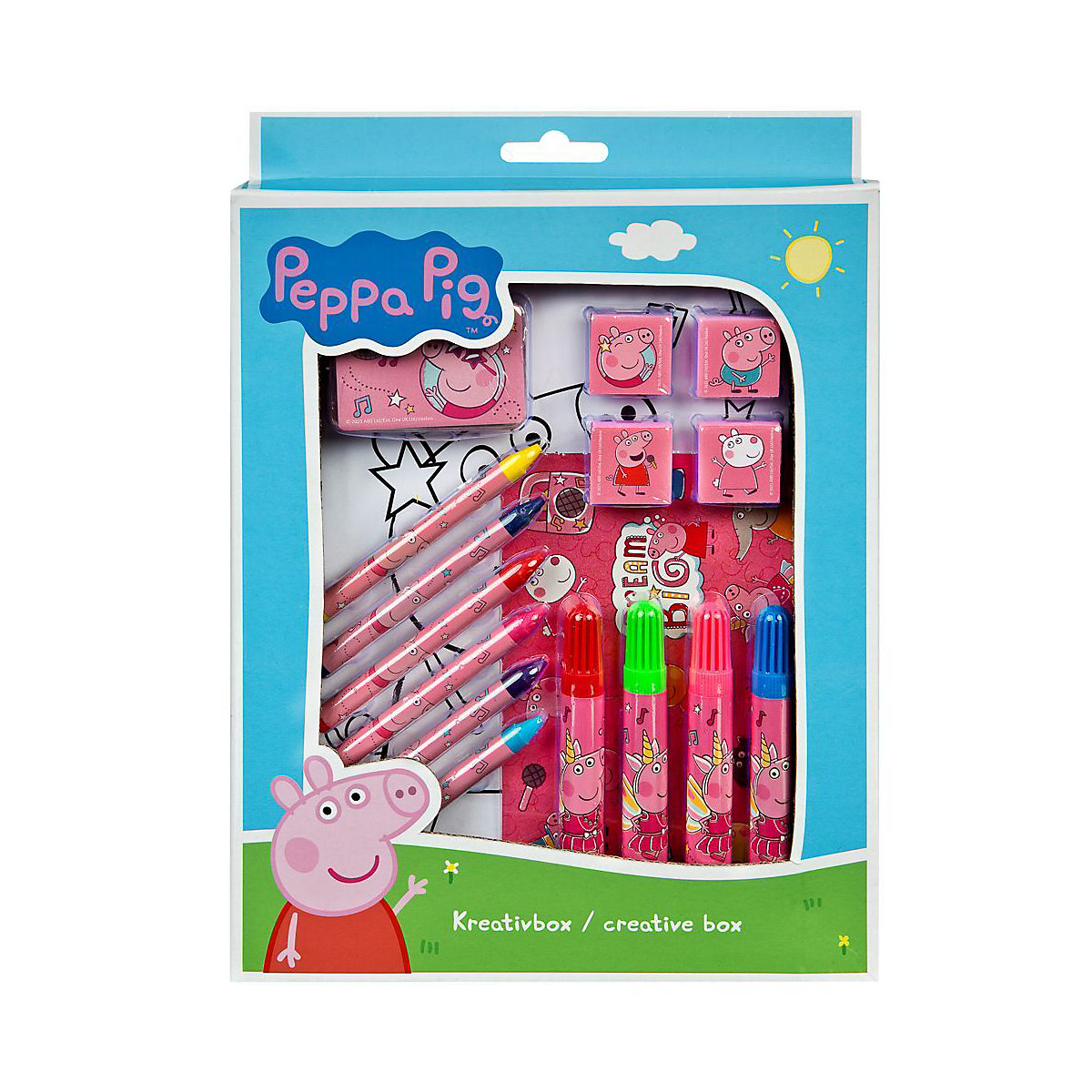 Kreativbox Malen-Stickern-Stempeln Peppa Pig, 35-tlg.