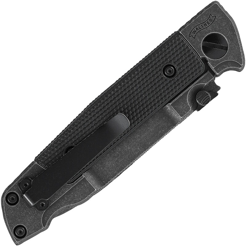 Walther Messer Q5 Steel Frame Folder Blackwash Serrated