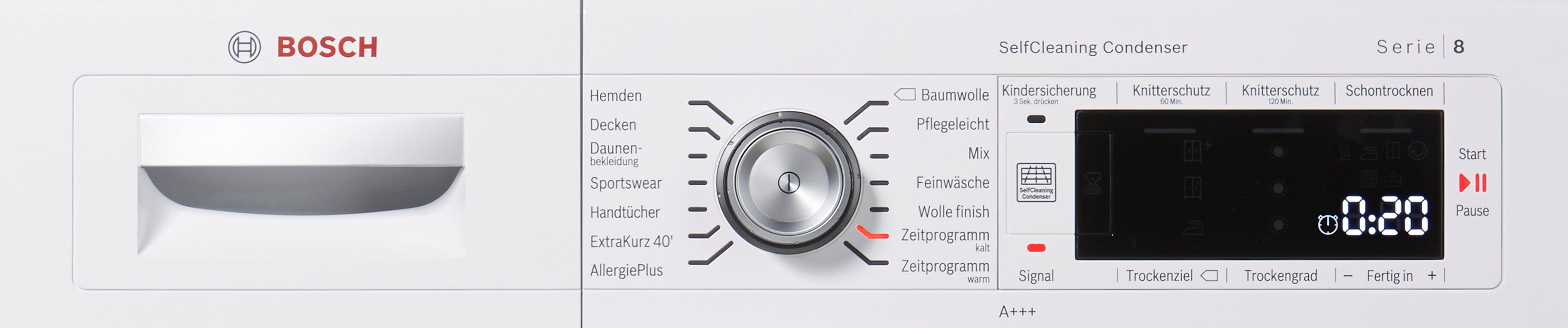 BOSCH Wärmepumpentrockner Serie 8 WTW875W0, 8 kg