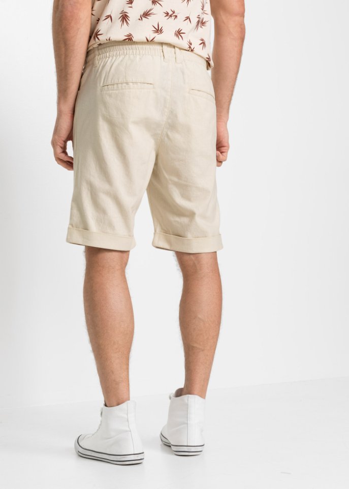 Schlupf-Bermuda aus Leinen Mix, Regular Fit