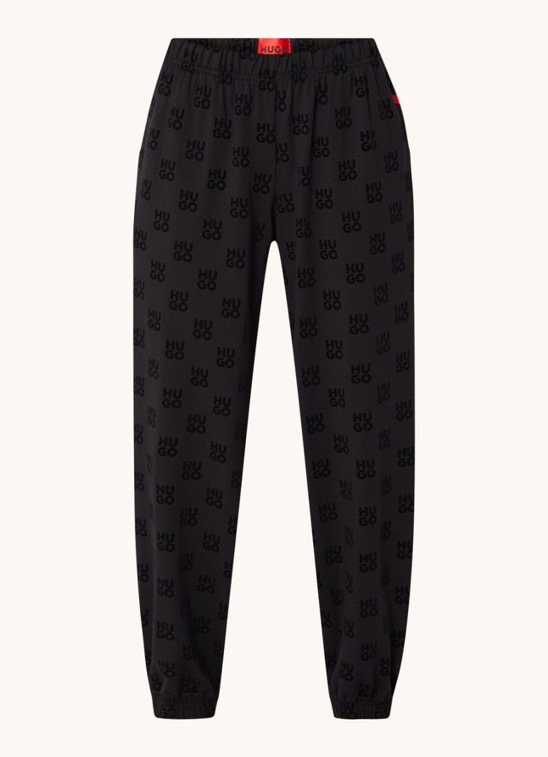 HUGO BOSS Flocky mid-waist tapered fit sweatpants with logo print