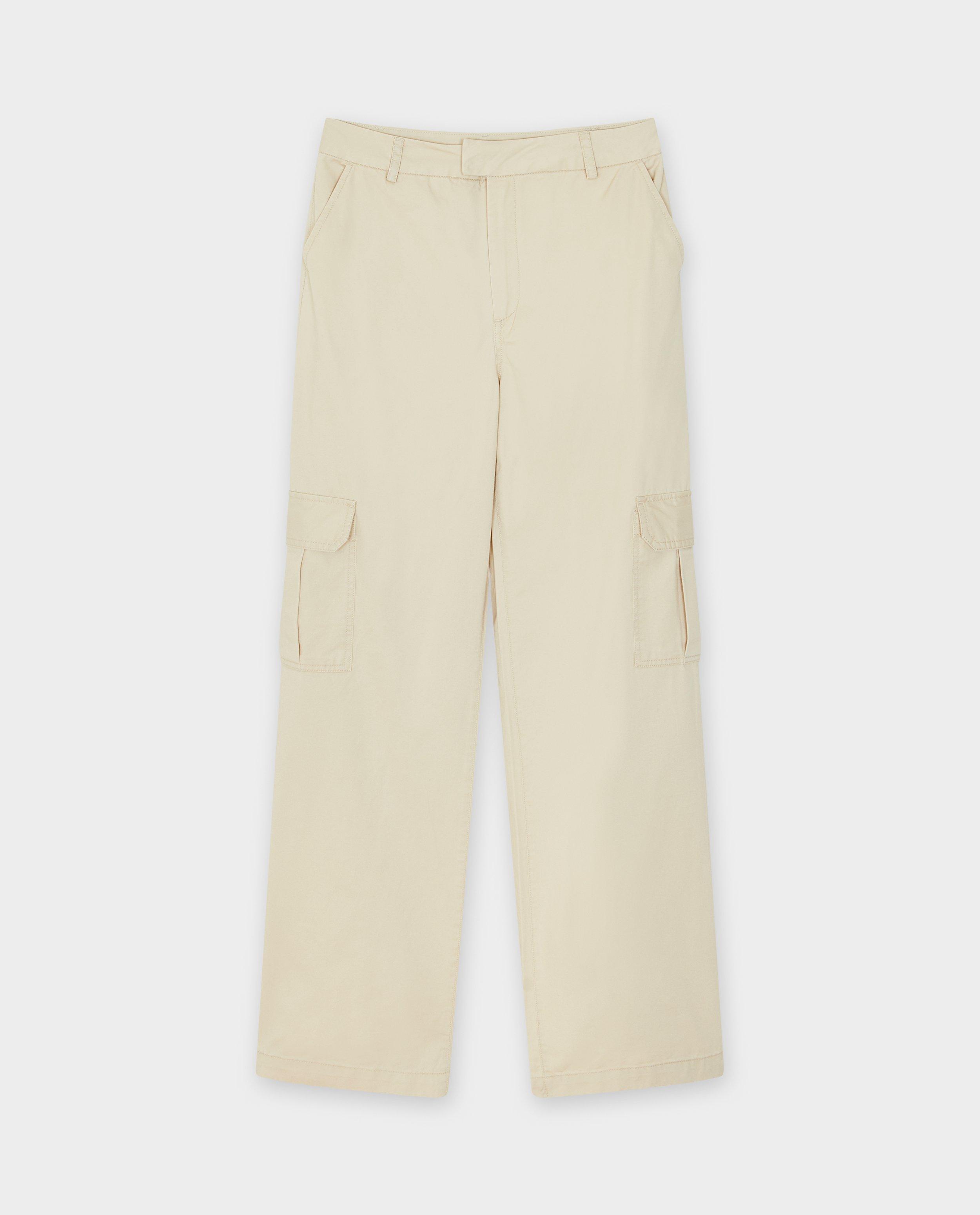 Pantaloni scurți Sora Bej, croială cargo kaki