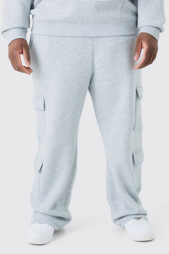 Plus Cargo-Jogginghose mit geradem Bein und Naht
