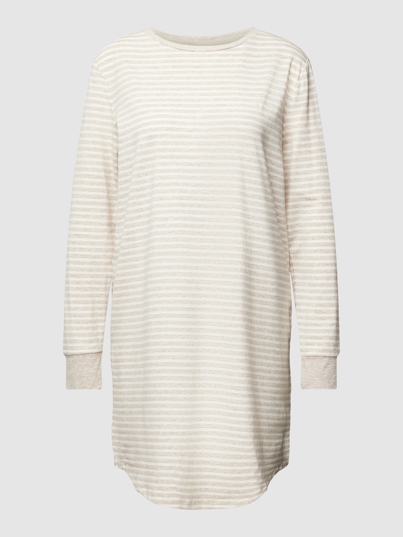 Nachthemd mit Label-Print in beige