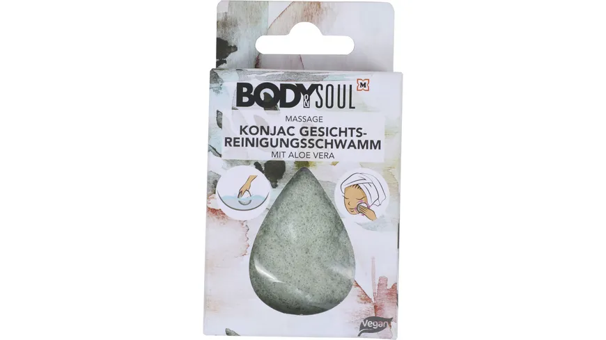 BODY&SOUL Konjac Gesichts Reinigungsschwamm Aloe Vera