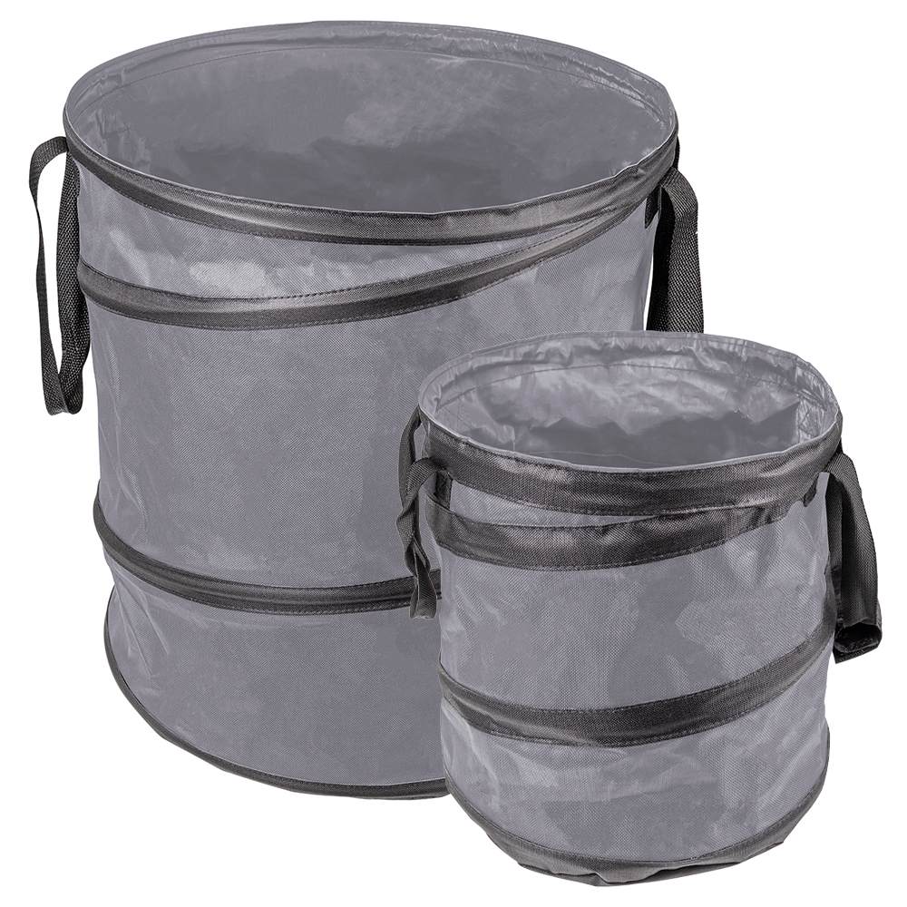 Powertec Garden Pop-Up Gartenabfallsäcke 2er-Set, Grau