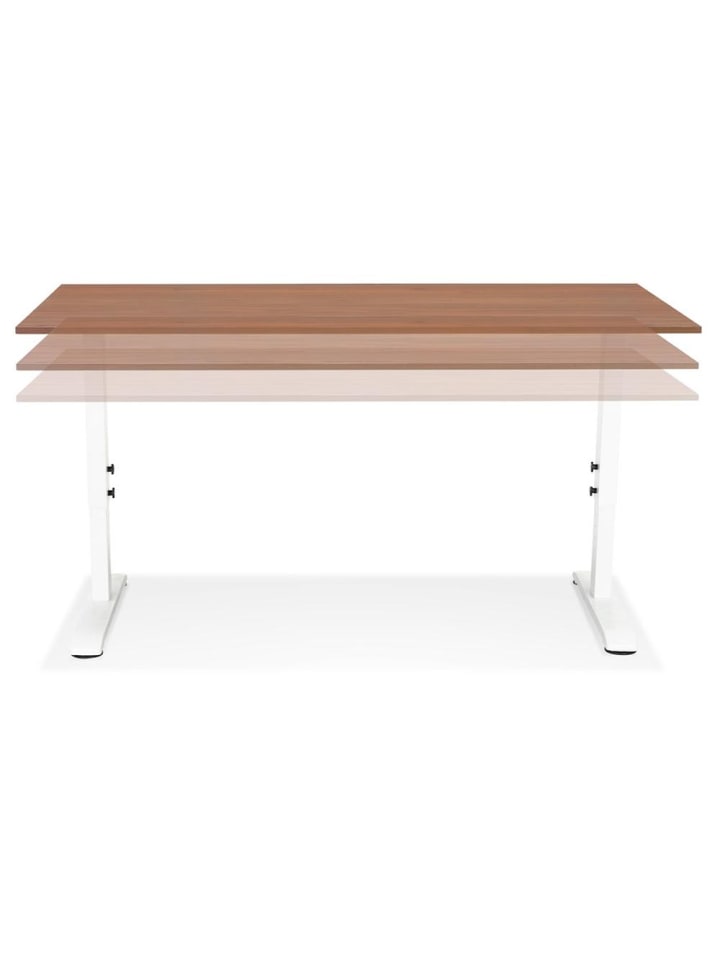 KADIMA DESIGN Schreibtisch höhenverstellbar 160x80 cm, Arbeitstisch geräumig in Braun-Weiß günstig kaufen