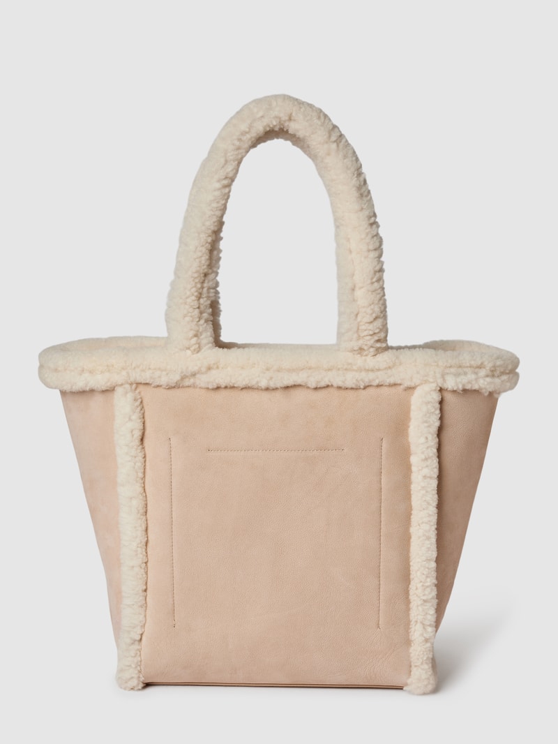 Shopper mit Besatz in Fell-Optik in sand
