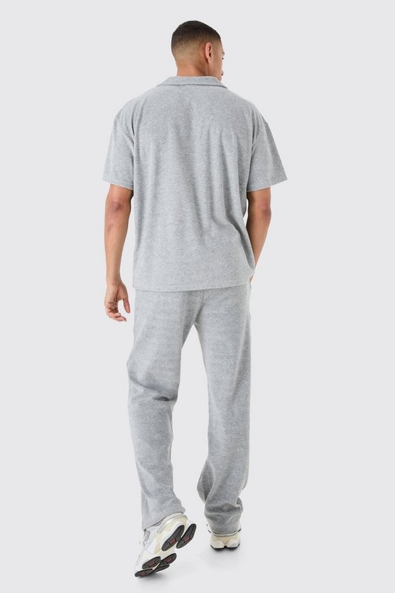 Oversize Frottee-Poloshirt