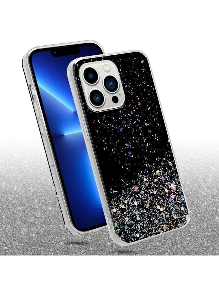 cadorabo Hülle für Apple iPhone 13 PRO Glitter in Schwarz mit Glitter günstig kaufen onesize