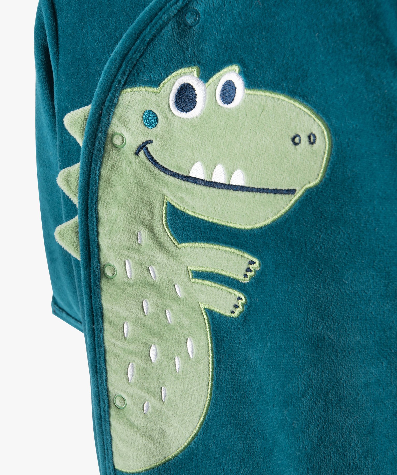 Pyjama bébé en velours imprimé dinosaure à fermeture ven... bleu | GEMO