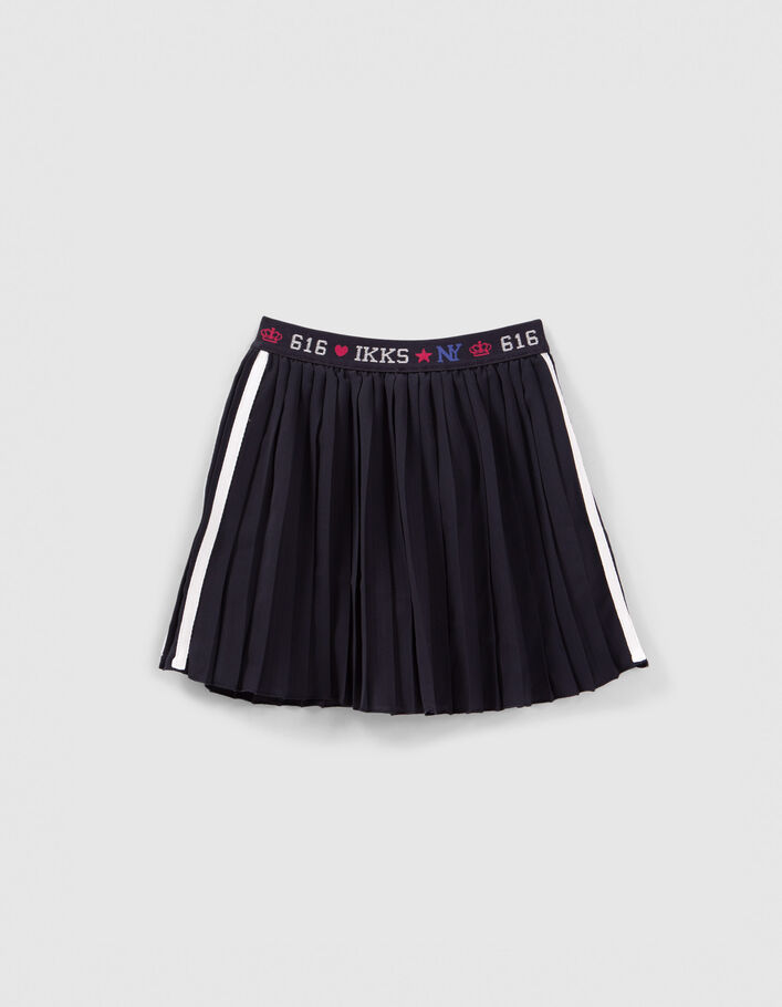 Jupe-short marine plissée fille