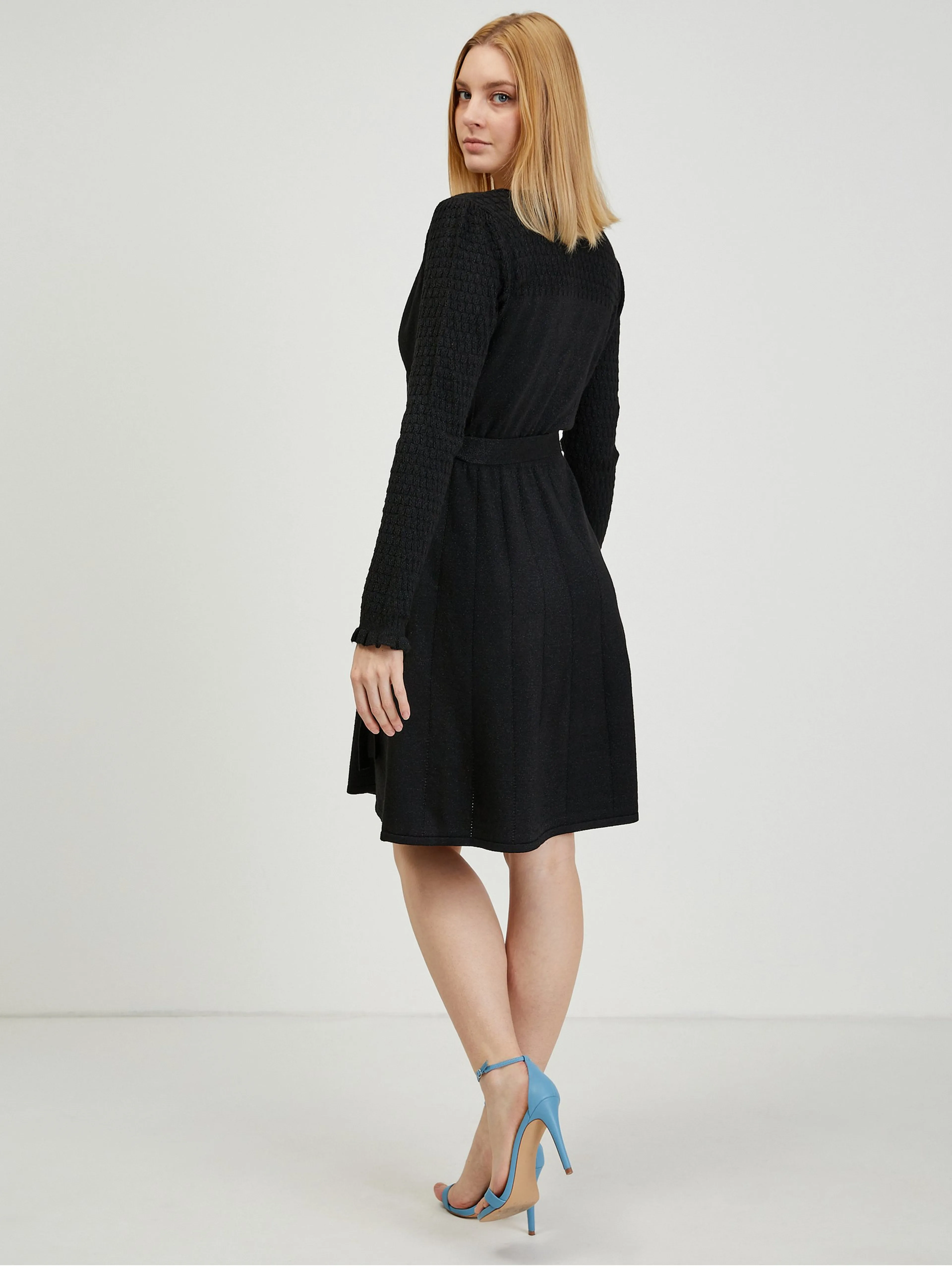 Schwarzes Damen-Pulloverkleid ORSAY