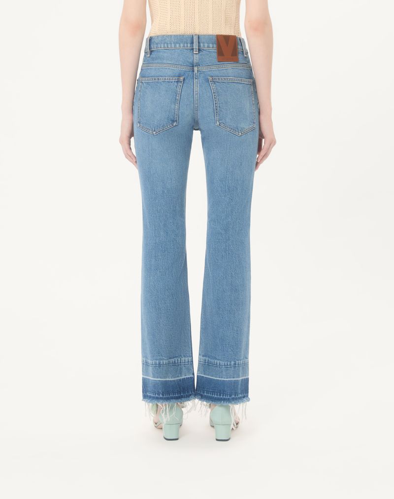 Geborduurde denim broek