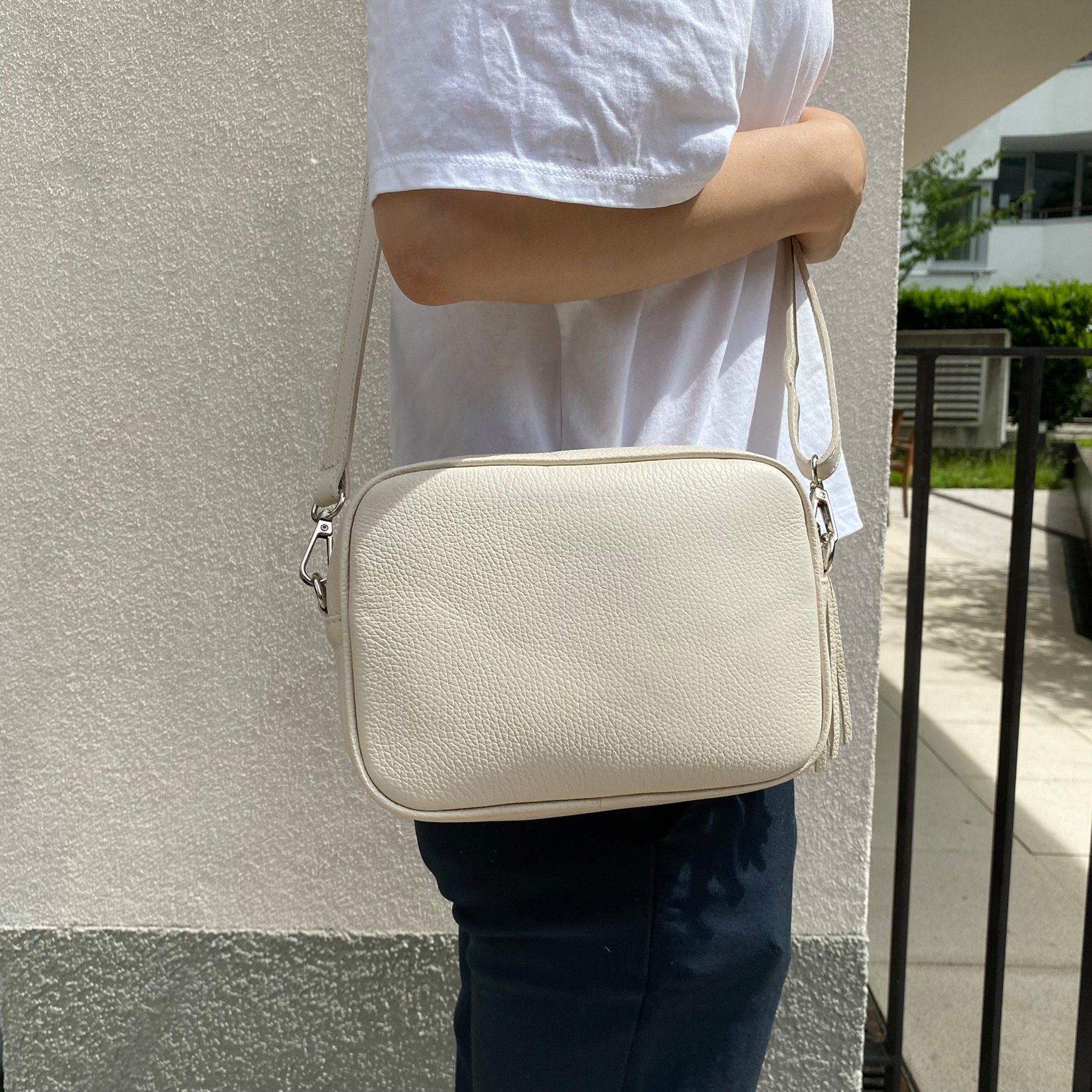 Cocopop Studio Aufbewahrungstasche Eckige Tasche mit Zic Zac Gurt ohne Leder 