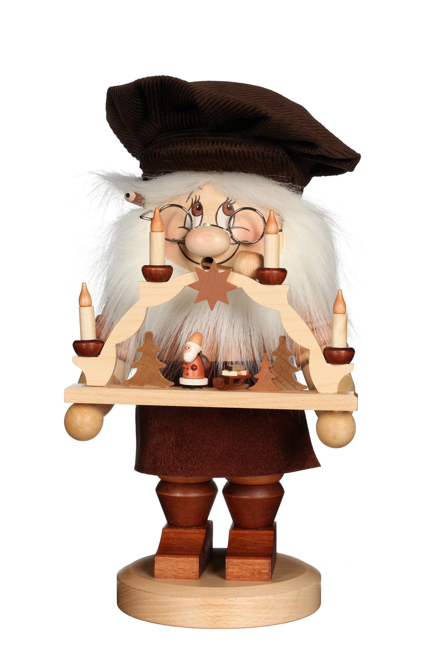 Christian Ulbricht Räuchermännchen Ulbricht Räuchermännchen Wichtel Schwibbogenbauer 28 cm, Holzkunst aus dem Erzgebirge
