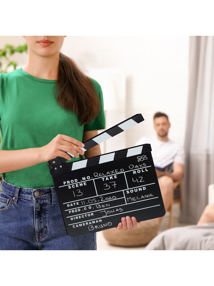 relaxdays Filmklappe in Schwarz günstig kaufen onesize