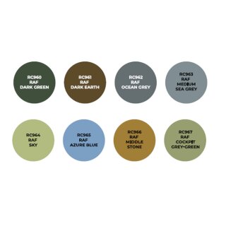 AK Real Colors Paintset - WWII RAF Aircraft Colors (8x 17ml)