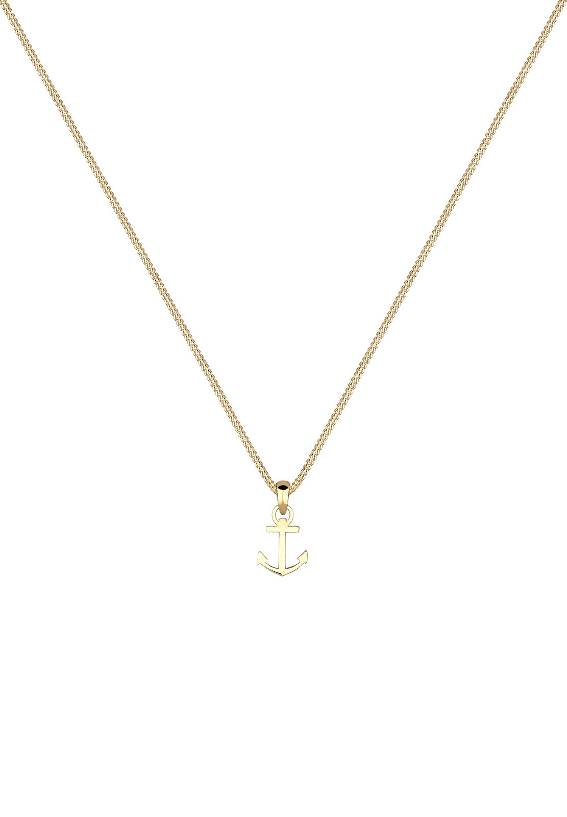 Elli PREMIUM Halskette Anker Heimatsymbol 585 Gelbgold