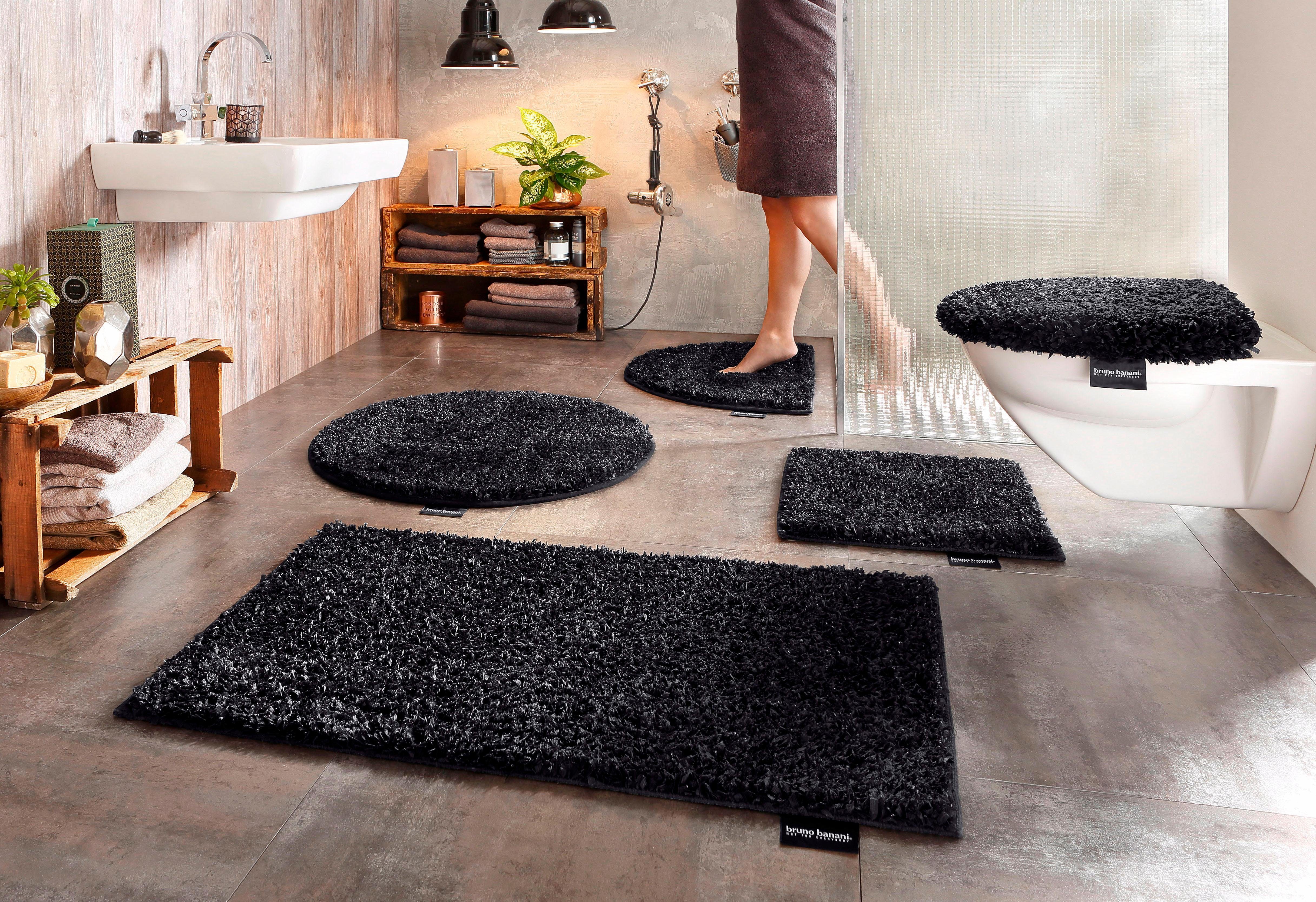 Badematte Manu Bruno Banani, Höhe 22 mm, rutschhemmend beschichtet, schnell trocknend, strapazierfähig, Kunstfaser, quadratisch, einfarbig, Badematten auch als 2 teiliges Set erhältlich