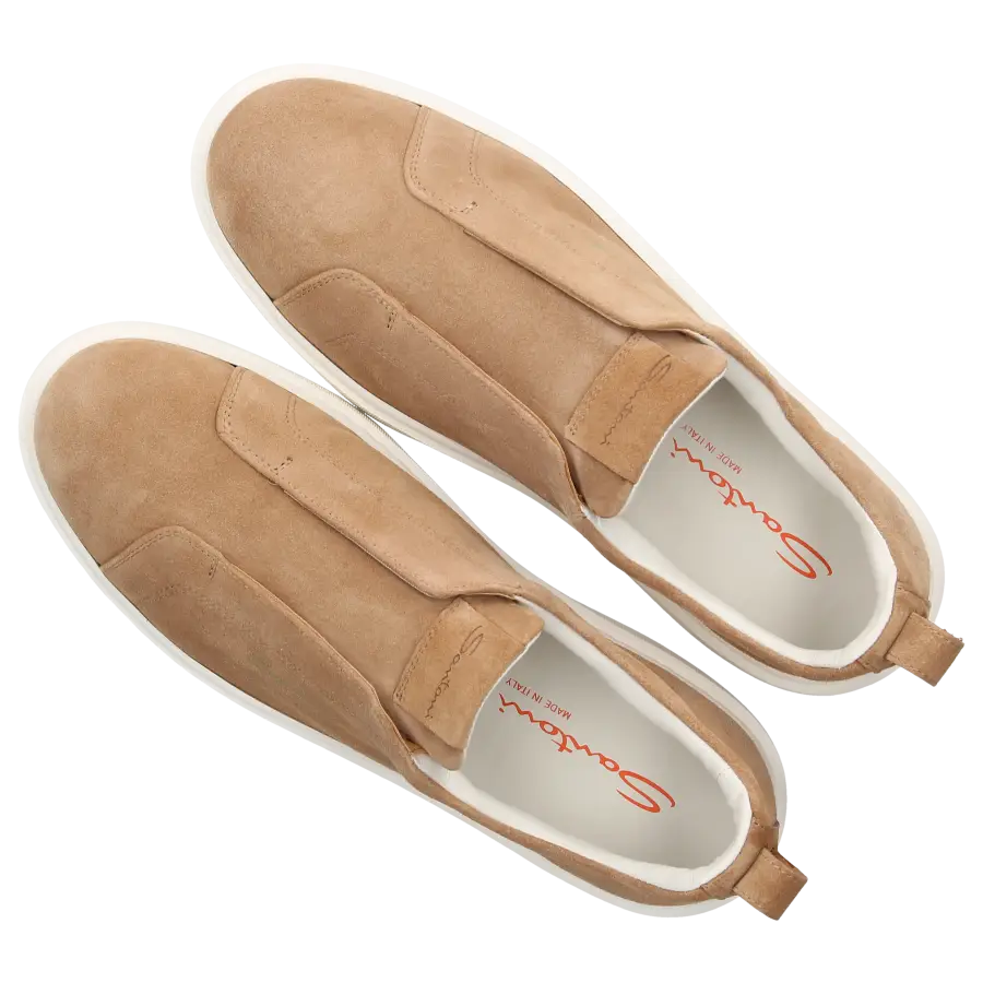 Santoni - Sneaker Slip on 61224 Kalbsleder - beige