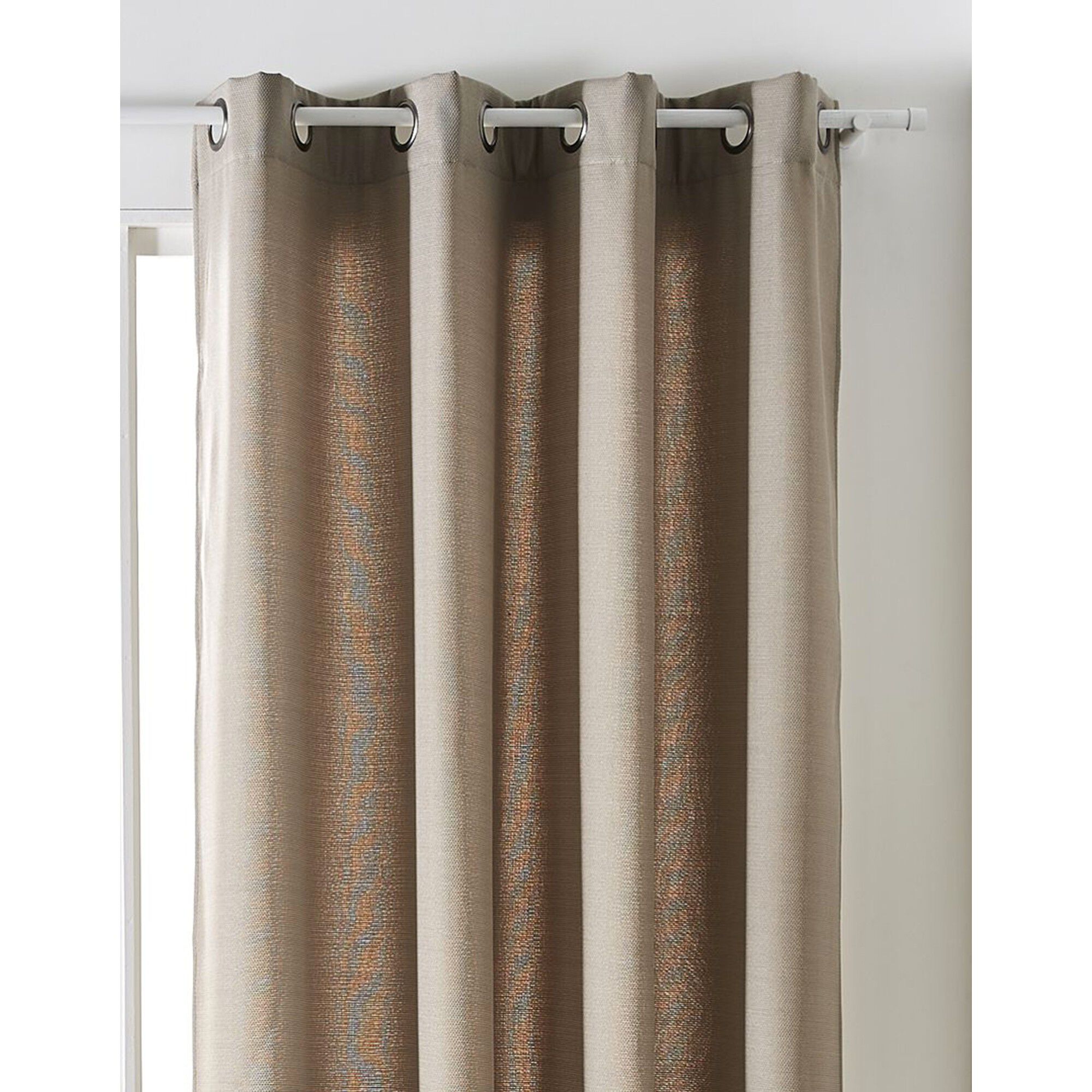 Rideau isolant effet chambray finition oeillets