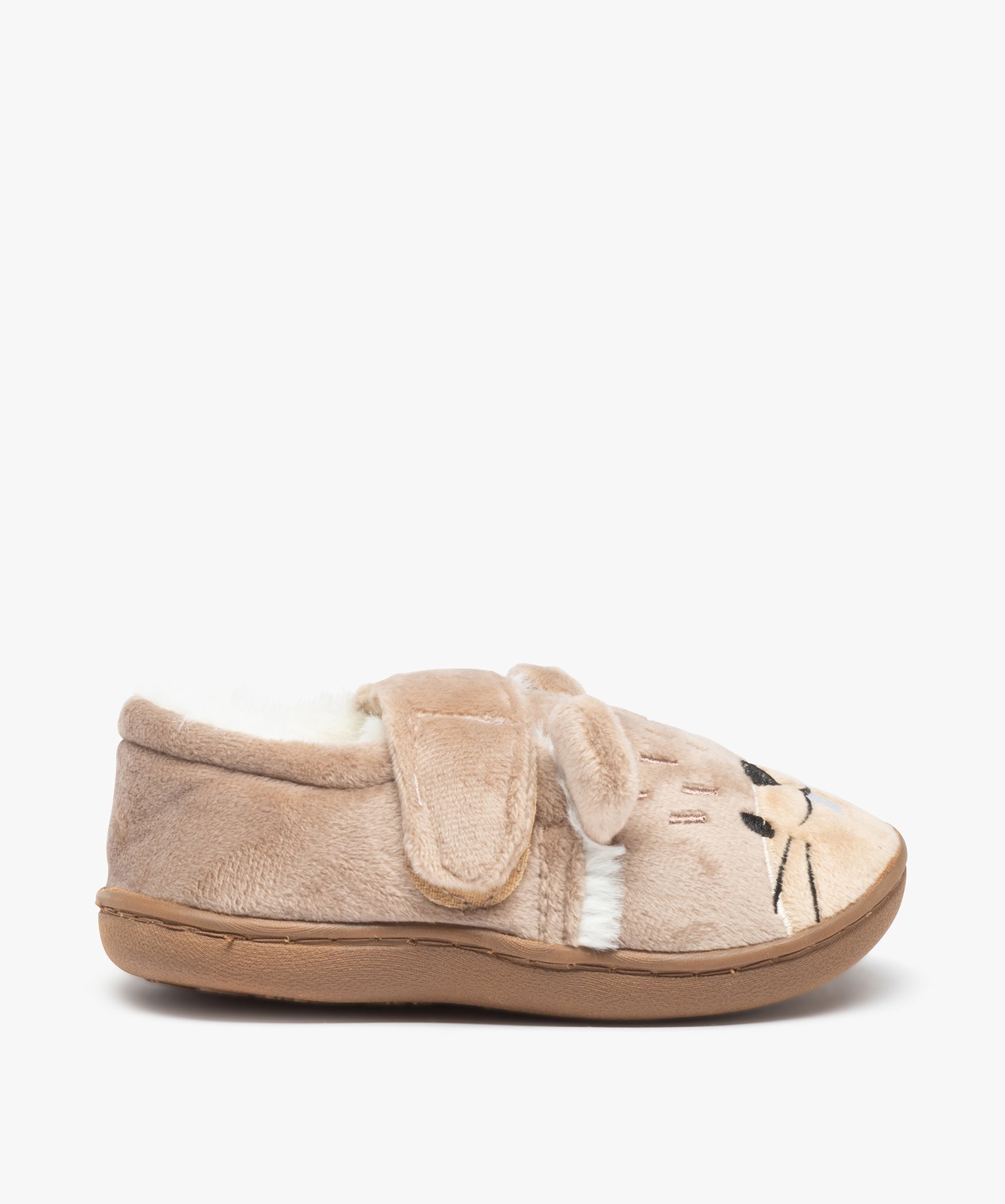 Chaussons Garçon en forme de castor fermeture scratch gris | GEMO