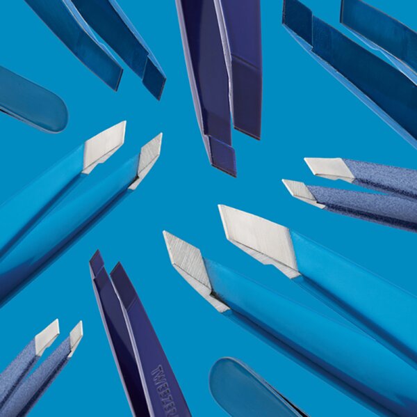 Tweezerman Slant Tweezer - Schräge Pinzette, Bell Bottom Blue Pinzette