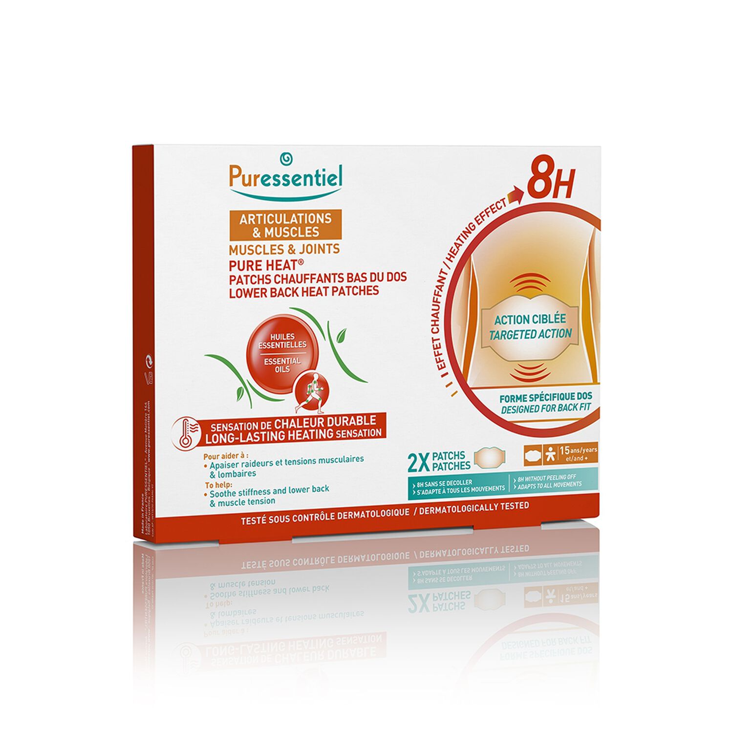 Puressentiel Articulations & Muscles 2 Patchs Chauffants bas du dos Pure Heat® aux 14 Huiles Essentielles