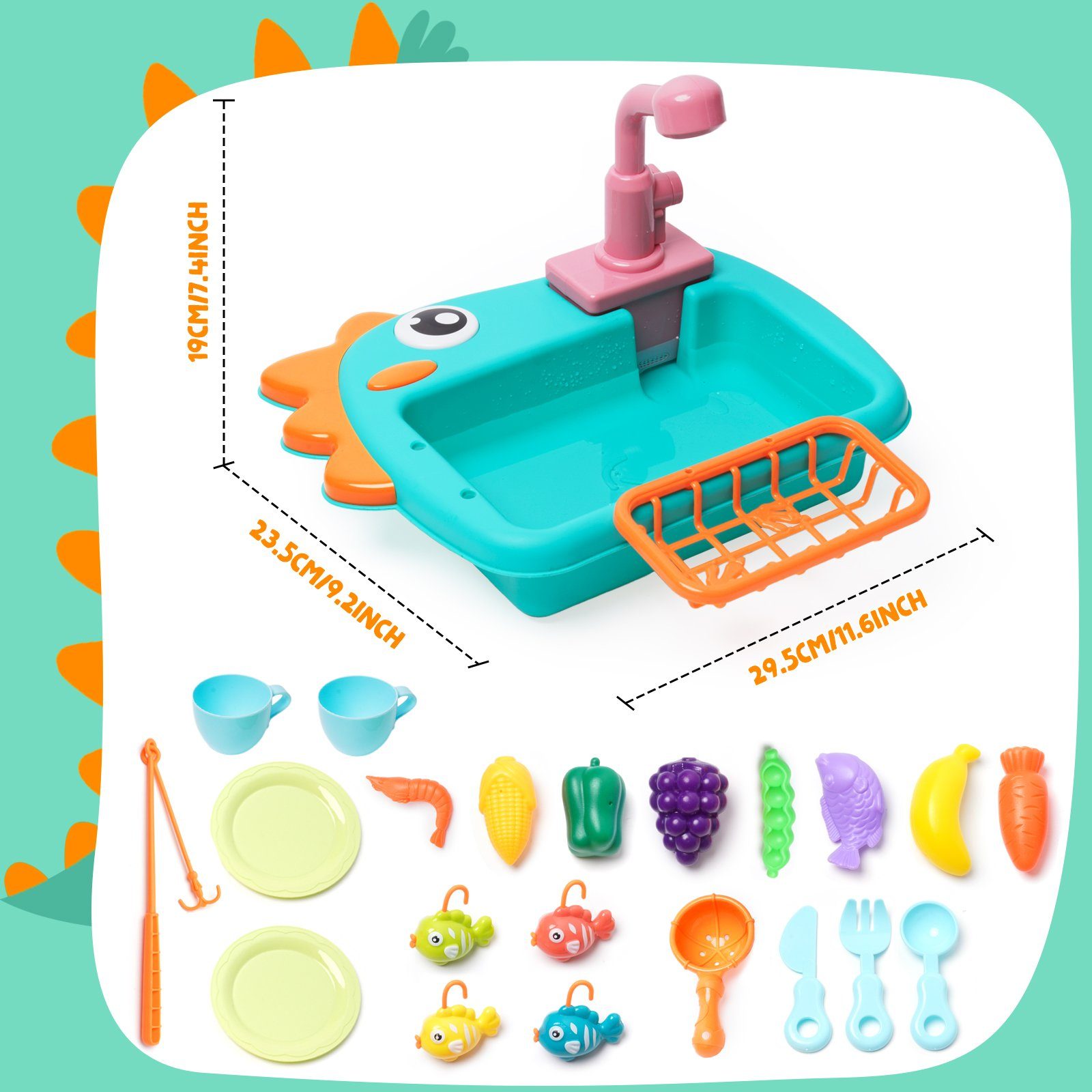 LBLA Lernspielzeug Küchenspüle Spielzeug Set mit Wasserfunktion, Weihnachtsgeschenk, Kinderwaschbecken Spielküche Waschbecken Rollenspiel für Kinder