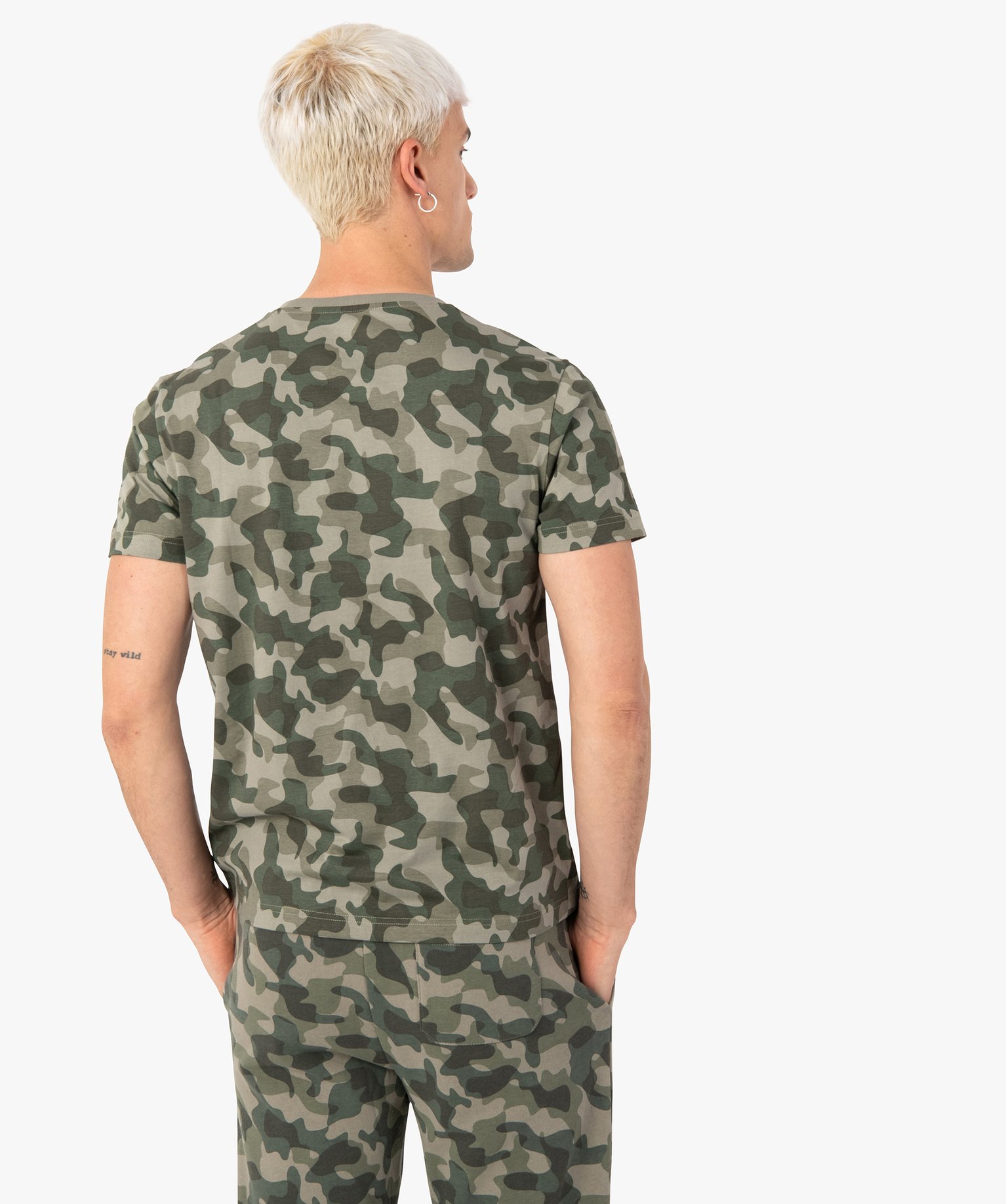 Tee-shirt homme imprimé camouflage – Camps United kaki | GEMO