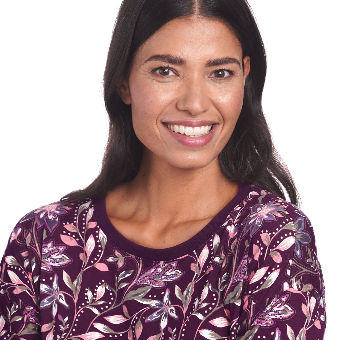 Damen Nachthemd mit floralem Muster