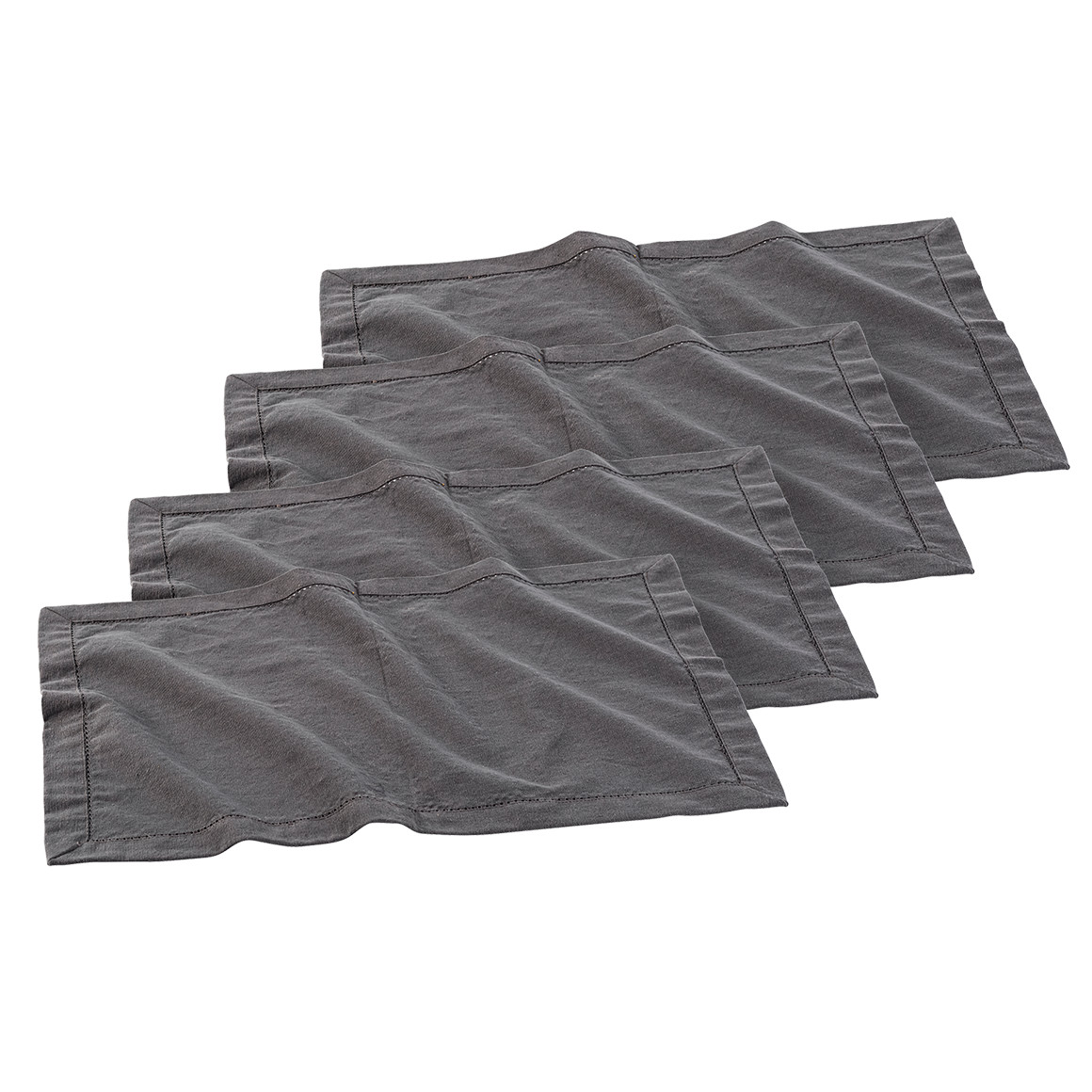 4 Platzsets mit Lochstickerei