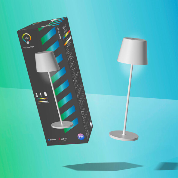 Smarte LED-Akku-Tischleuchte Dalia white+color, weiß