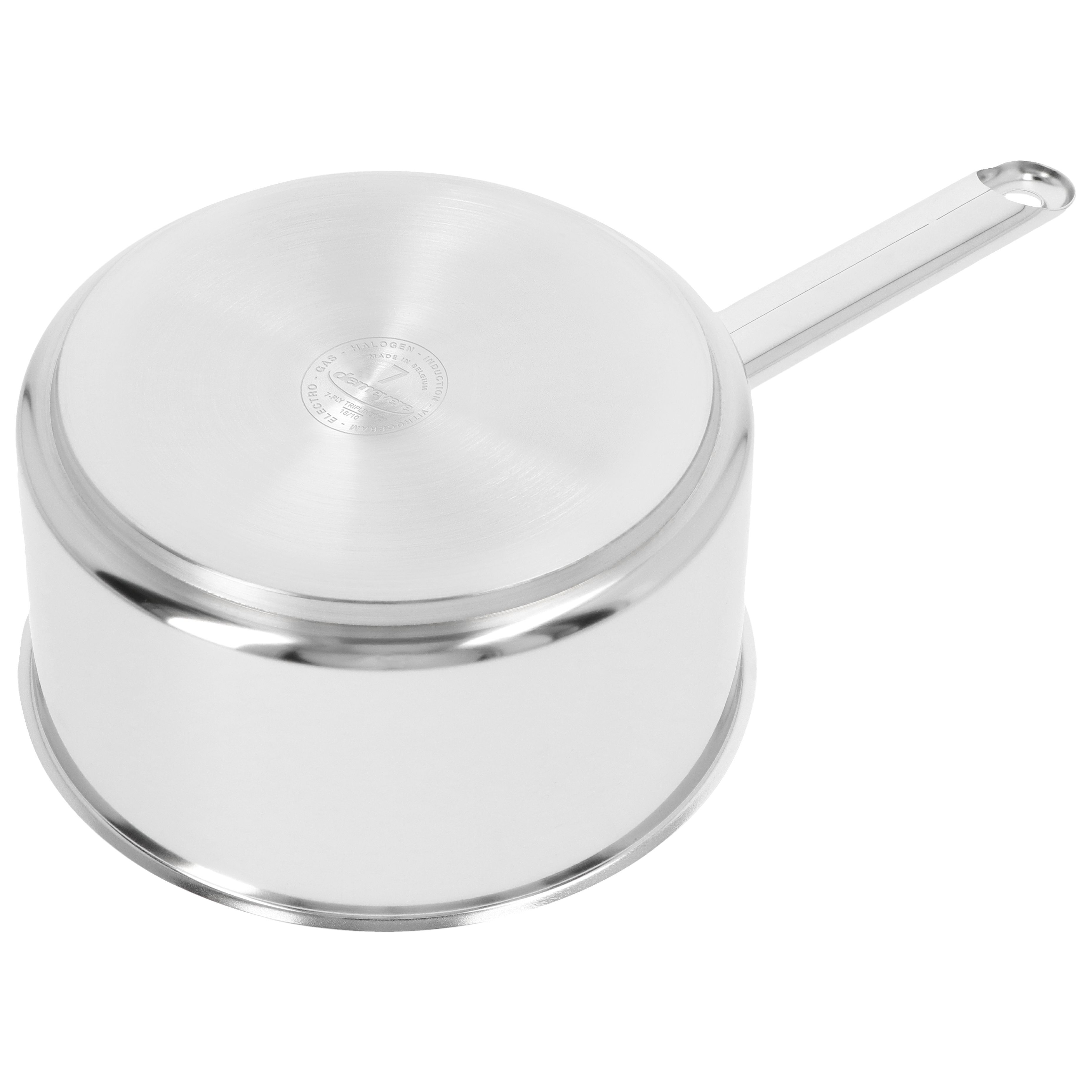 Stieltopf ohne Deckel 18 cm, 18/10 Edelstahl, Silber